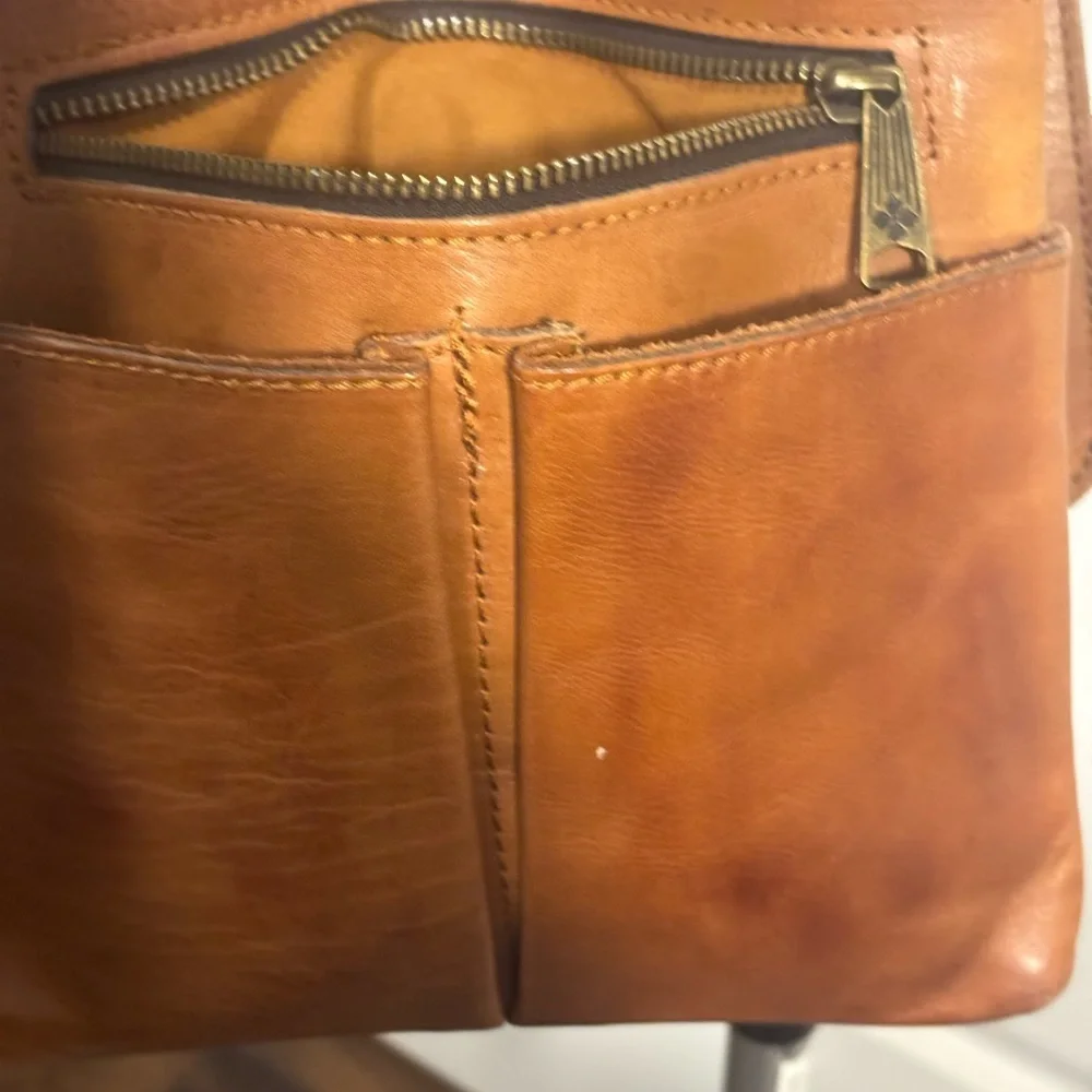 Patricia Nash Tan Leather Crossbody Bag with Floral Design - Picture 8 of 16